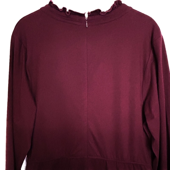 Eshakti Burgundy Embellished Cotton Knit Owl Dress W/ Pockets Size XL / 1X - Picture 5 of 12